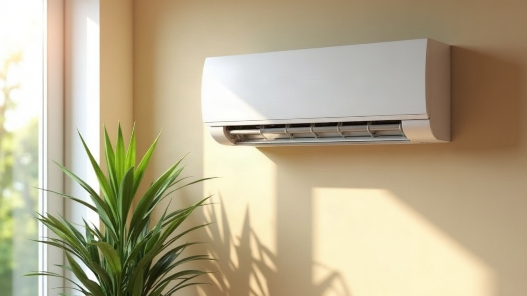 Ductless mini split indoor unit mounted on a wall in a Tampa, FL sunroom